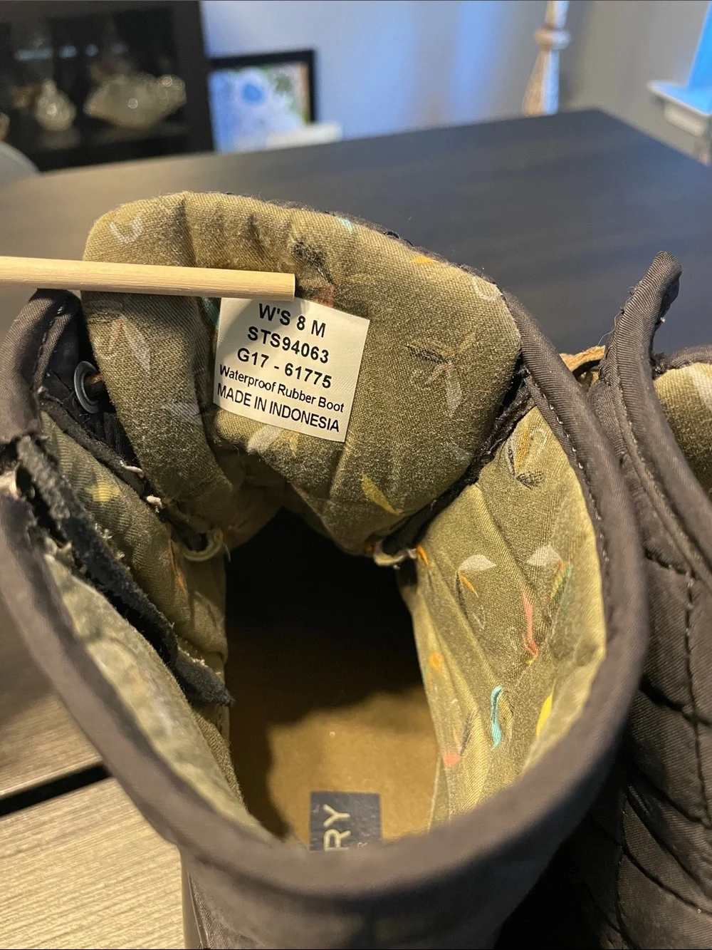 Sperry Saltwater Quilted Black and Tan Waterproof Ankle Duck Boots